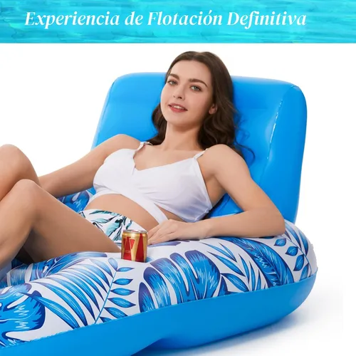 Vista 7 de Jasonwell Inflatable Pool Float Adult - Pool Floaties Lounger Floats Raft Floating Chair Water Floaties for Swimming Pool Lake Lounge Float with Cup