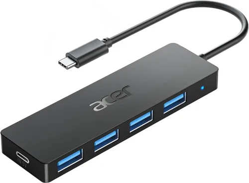 Vista 10 de Acer Hub USB 4 Puertos, Hub USB 3.0 Múltiple, Divisor USBA para Laptop con Puerto de Alimentación Tipo C, Extensor para Laptop de Puerto A, PC