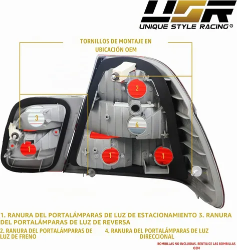 Vista 7 de Juego de luces traseras DEPO 02-05 E46 4D - Juego de lámparas traseras estilo OE Euro en humo (izquierda + derecha, interior + exterior) Compatible