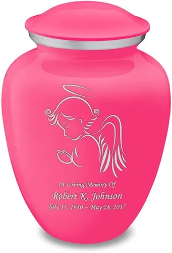 Vista 16 de Geturns - Pequeñas urnas de cremación de ángel personalizadas para cenizas humanas, urna funeraria negra para mujeres y hombres con capacidad