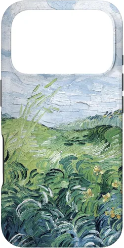 Vista 30 de Van Gogh - Carcasa para iPhone 17, diseño de campos de trigo verde