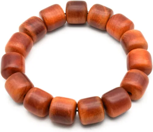 Vista 2 de Zen Dear - Pulsera unisex con cuentas de oración budista de madera con dragón de sangre natural