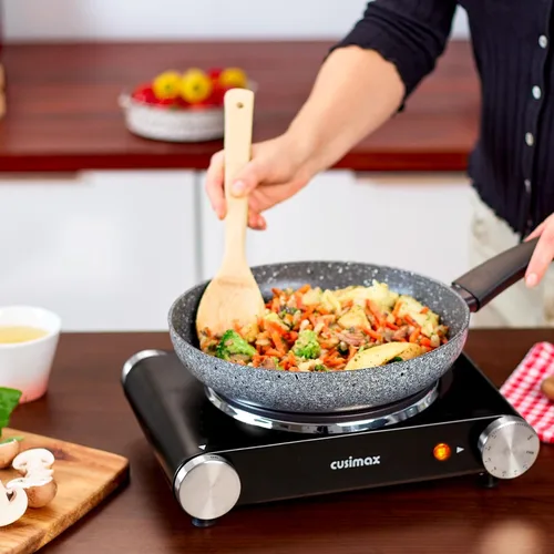 Vista 2 de CUSIMAX Placa caliente de quemador eléctrico para cocinar una sola estufa Negro