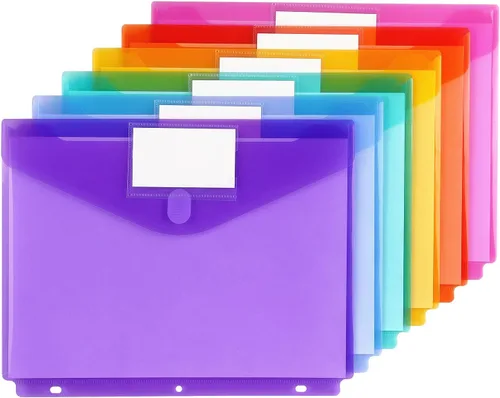 Vista 2 de Tamaki Paquete de 6 bolsillos para carpeta, carpetas de plástico con etiqueta, organizador para carpeta, separadores para carpeta con bolsillos