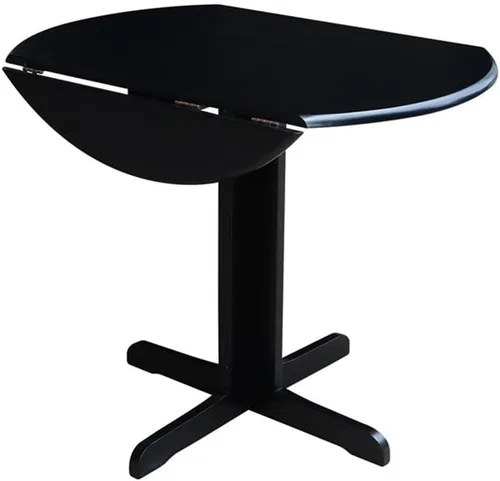Vista 7 de International Concepts - Mesa de comedor de doble hoja caída, 36 pulgadas, color negro