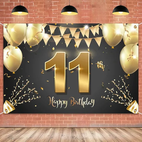 Vista 26 de HAMIGAR Fondo de pancarta de feliz cumpleaños número 10 de 6 x 4 pies, decoraciones de cumpleaños de 10 años, suministros de fiesta para niñas