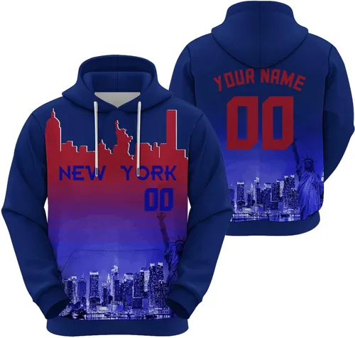 Vista 25 de Custom Football Hoodies City Night Skyline Personalized Sweatshirt Name Number Fan Gift Pullover for Men Women Youth