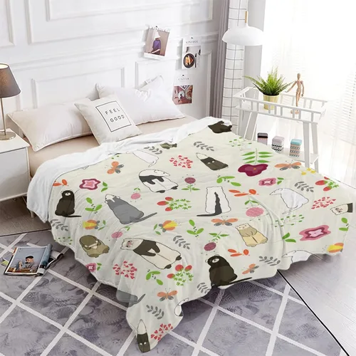 Vista 5 de Manta linda de hurones, regalos para mujeres, amantes de los hurones, manta ligera y suave de franela de forro polar para sofá y cama, tamaño XS