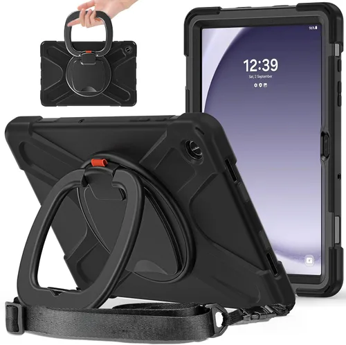 Vista 34 de 360 Rotation Case for Galaxy Tab ActivePro/Tab Active4 Pro/Active 5 Pro 10.1" Sturdy Cover Rotate Ring Stand Shoulder Carrying Strap Hand Strap