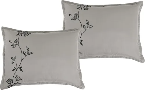 Vista 3 de Denise - Juego de edredón de 7 piezas, hermoso diseño de motivos con estampado bordado