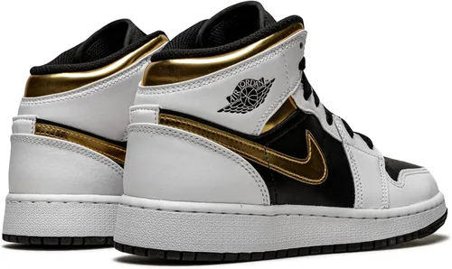 Vista 3 de Jordan 1 Mid (caña media) de color naranja ártico blancoantracita-naranja ártico para niños grandes, BlancoMulticolor-Negro, 7 Big Kid