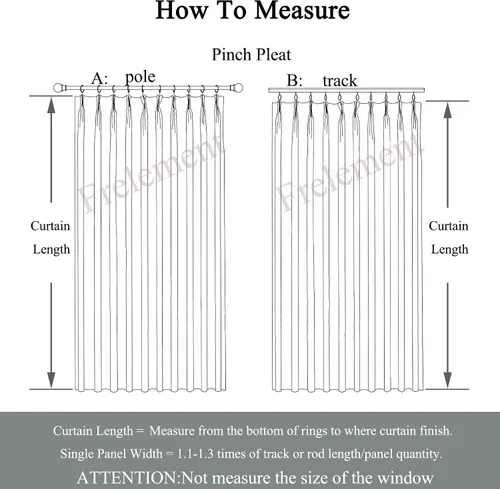 Vista 8 de Frelement Cortinas opacas de lino natural, paneles de cortinas plisadas para sala de estar, cortinas con aislamiento térmico, 52 pulgadas de ancho x