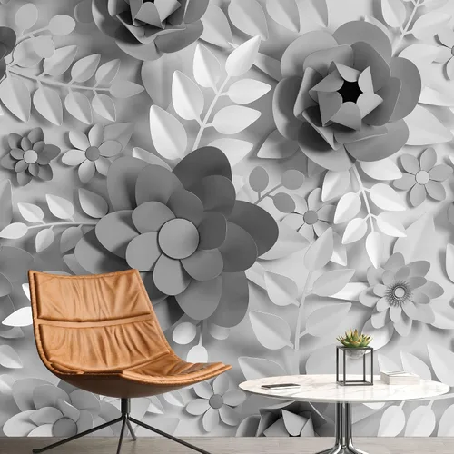 Vista 50 de NWT Calcomanía removible de pared/mural blanco pastel azul margarita, naturaleza, desierto, arte digital, arte moderno, decorativo, floral