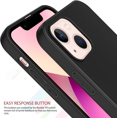 Vista 7 de Funda Puxicu para iPhone 13, cubierta protectora de TPU suave mate de diseño delgado para iPhone 13, negra