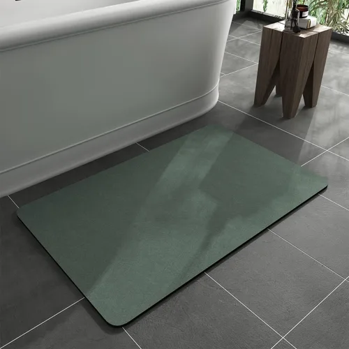 Vista 10 de MontVoo -Tapete de baño-Alfombras de baño delgadas antideslizantes para debajo de la puerta- Superficie de gamuza sintética absorbente, de secado