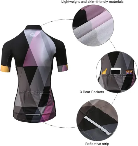 Vista 4 de Mysenlan - Camiseta de ciclismo de manga larga transpirable para mujer, mallas de ciclismo para ciclismo, Hw2