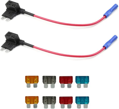Vista 7 de Adaptador TAP de fusible para automóvil de calibre 16, 2 piezas, para fusibles tipo cuchilla de perfil bajo + 8 piezas de mini fusible de perfil
