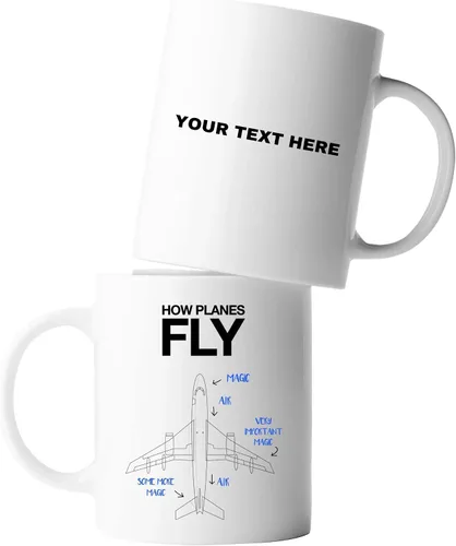 Vista 9 de Panvola How Planes Fly Pilot Taza Aviation Aerospace Engineer Taza 11oz