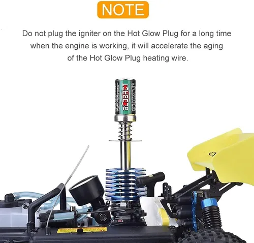 Vista 2 de Globact RC Nitro Starter Glow Plug Igniter Cargador Herramientas Combo de Botella de Combustible para Redcat HSP Nitro Powered 1/8 1/10 RC Car