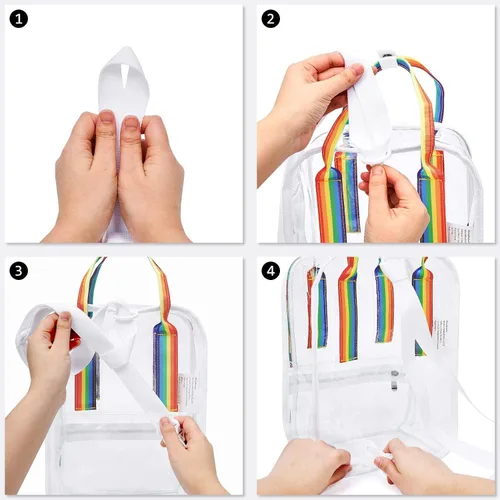 Vista 8 de mommore Mochila transparente resistente y duradera para la escuela el trabajo
