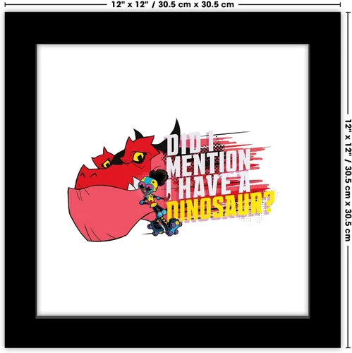 Vista 6 de Trends International Gallery Pops Marvel Moon Girl and Devil Dinosaur - Arte de pared con texto en inglés "I Have A Dinosaurio", versión enmarcada