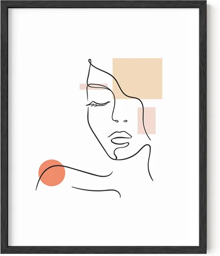 Vista 11 de HAUS AND HUES Arte de pared minimalista - Dibujo moderno de líneas abstractas, impresión de boceto femenino simple, obra de arte para el hogar