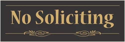 Vista 4 de Cartel decorativo No Soliciting, Negro