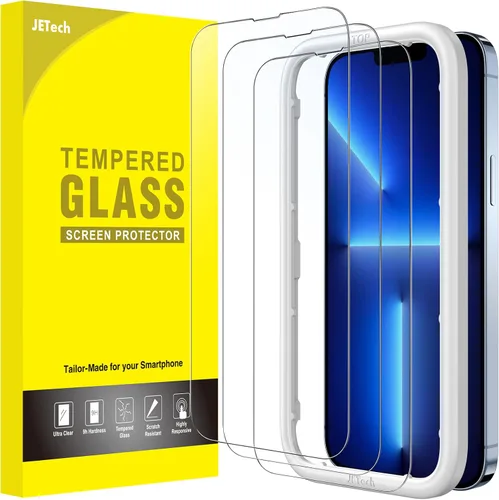 Vista 9 de JETech Protector de pantalla de cobertura completa para iPhone 12 Pro Max de 6.7 pulgadas, película de vidrio templado con herramienta de fácil
