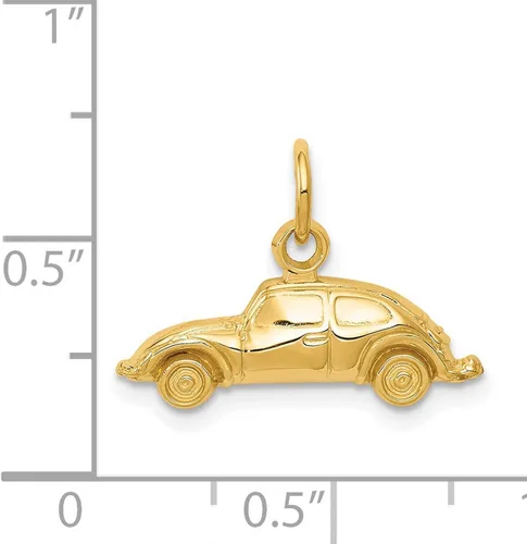 Vista 3 de Abalorio de oro amarillo de 14 quilates estilo Volkswagen Beetle para coche 0591 x 0787in