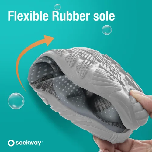 Vista 2 de SEEKWAY - Zapatos de agua unisex, de secado rápido, tipo calcetín y con sensación de pies descalzos para adultos ideales para playa, natación, río
