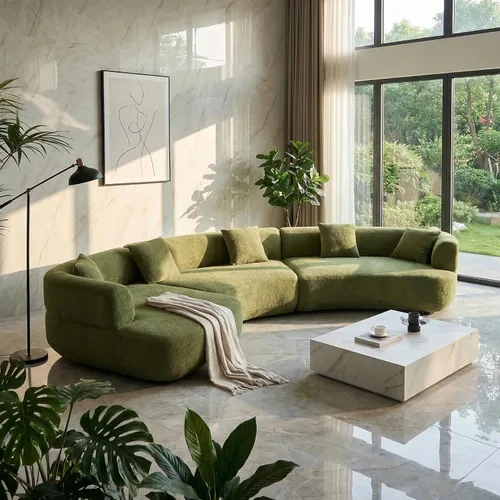 Vista 13 de Sofá modular modular de asiento profundo de 118 pulgadas con otomana