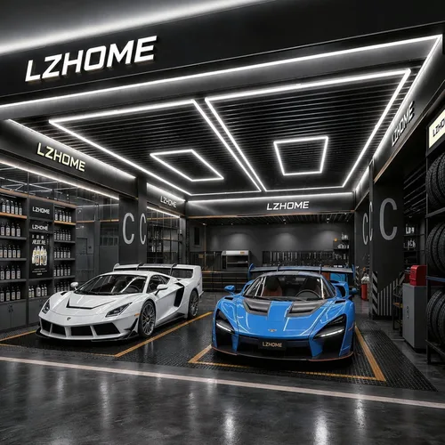 Vista 7 de LZHOME LED Garage Lights: 355W Super Bright Square Garage Lights, 5000K Natural White LED Gym Lighting Hexagon Light for Workshop Warehouse Car