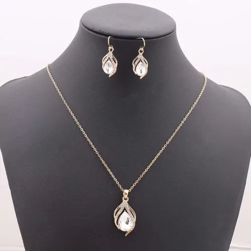 Vista 3 de ZHUWE Juego de joyas de dama de honor para mujeres y niñas, 1-4-6-8 juegos de collar de lágrima para regalo de boda y fiesta, Metal Zinc Vidrio, No