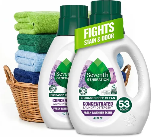 Vista 11 de Seventh Generation Detergente concentrado para ropa de bebé, fórmula antimanchas, aroma fresco, 40 oz (53 cargas)
