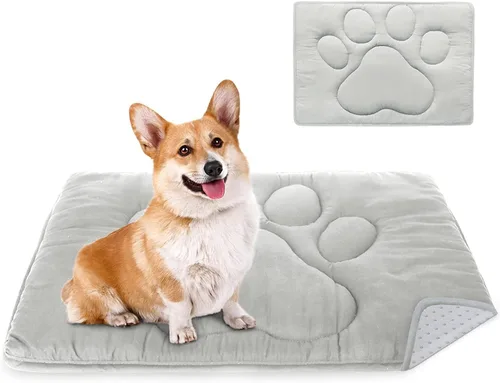 Vista 10 de Coldwind Almohadilla para jaula de perro (18 x 24 pulgadas) lavable con parte inferior antideslizante Alfombrillas para perros para dormir, Gris