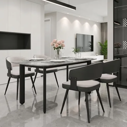 Vista 14 de Juego de 2 sillas de comedor, modernas sillas tapizadas para cocina y comedor con tela tejida transpirable, fáciles de montar y limpiar