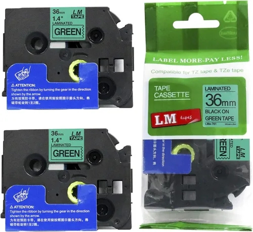 Vista 16 de 2/Pack LMe561 Premium 1.5" Black Print on Blue Label Tape, Compatible with Brother TZe-561 P-Touch Tape 36mm Laminated Replacement Label Tape.