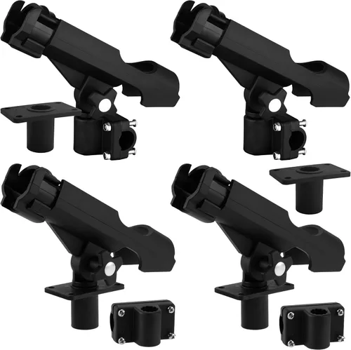 Vista 8 de HiUmi Adjustable Black Fishing Rod Holder for Boat Kayak Swivel Side Mount Kits Tackle