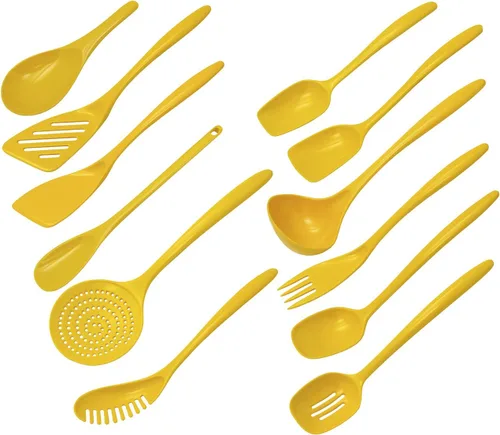 Vista 3 de Hutzler Cook & Serve - Utensilios de melamina, color negro, juego de 12