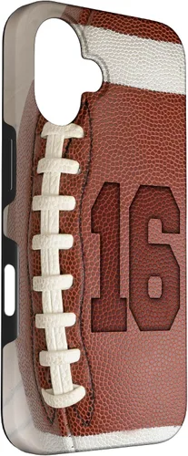 Vista 3 de iPhone 16 Football Fan #16 Jersey No 16 Football Lover Phone Case Gift Case