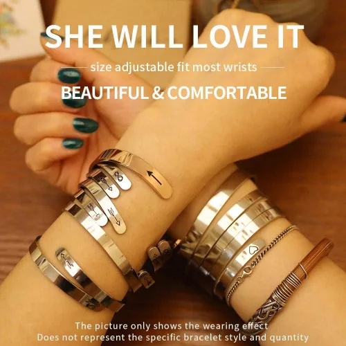 Vista 6 de Pulsera con mensaje oculto, regalos significativos para mujeres, regalos para grandes amigas, joyas de amistad únicas, regalos de cumpleaños