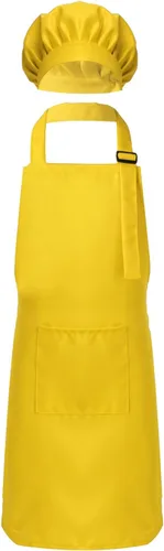 Vista 8 de ranrann Conjunto de delantal de chef para niños y niñas, delantales de cocina para cocinar, hornear, entrenamiento, disfraz