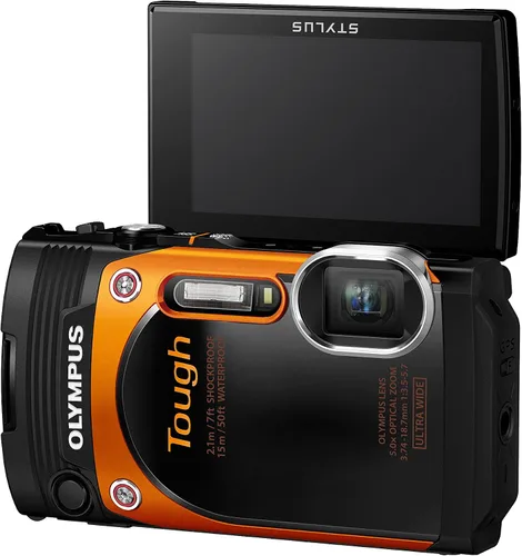 Vista 2 de OM SYSTEM Olympus TG-860 - Cámara digital resistente al agua con pantalla LCD de 3 pulgadas (naranja)