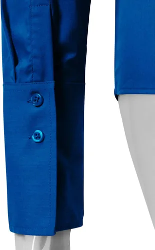 Vista 4 de EZEN - Blusa de manga larga, ajustada, elástica, con cuello de botones para mujer, para oficina, estilo formal, casual