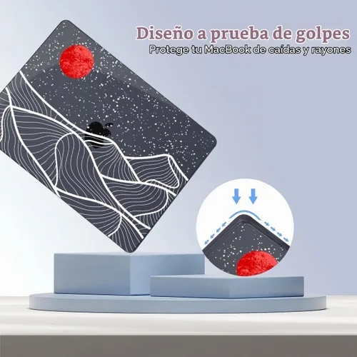 Vista 6 de Teryeefi Funda rígida para MacBook Air M3, M2, M4, MacBook Air de 13 pulgadas 2025, 2024, 2023, 2022, versión A3240, A3113, A2681, carcasa rígida