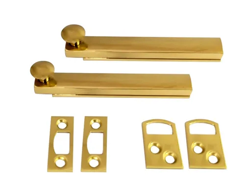 Vista 7 de QCAA Perno de superficie oculta de latón macizo resistente, 6 pulgadas, latón antiguo cepillado, 1 paquete, fabricado en Taiwán Latón envejecido