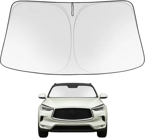Vista 138 de Proadsy Parasol para parabrisas Rivian R1S 2022-2025 2026 de 4 capas plegable, protector de parasol frontal que bloquea los rayos UV, mantiene
