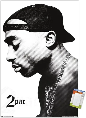 Vista 9 de Trends International Tupac - Póster de pared de perfil, 14.725 x 22.375 pulgadas, versión enmarcada de madera de granero Versión enmarcada Barnwood