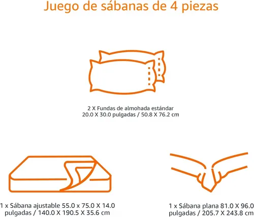 Vista 6 de Amazon Basics Juego de sábanas de microfibra suave de 4 piezas con bolsillos laterales elásticos, Full, cuadrícula negra, geométrico