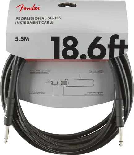 Vista 3 de Fender - Cable de instrumento de la serie profesional, cable de guitarra, accesorios de guitarra, ángulo/ángulo, negro, 6 pulgadas, paquete de 2
